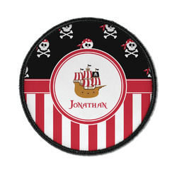 Pirate & Stripes Iron On Round Patch w/ Name or Text