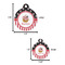 Pirate & Stripes Round Pet ID Tag - Large - Comparison Scale