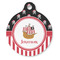 Pirate & Stripes Round Pet ID Tag - Large - Front