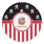 Pirate & Stripes Round Stone Trivet (Personalized)