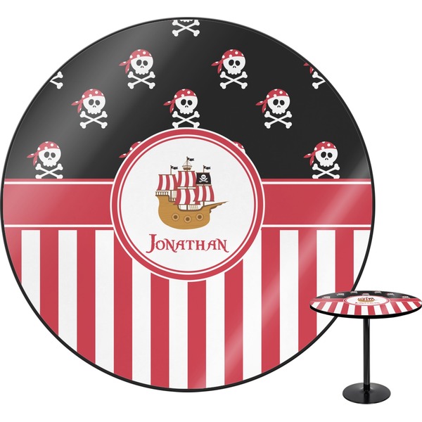 Custom Pirate & Stripes Round Table - 30" (Personalized)