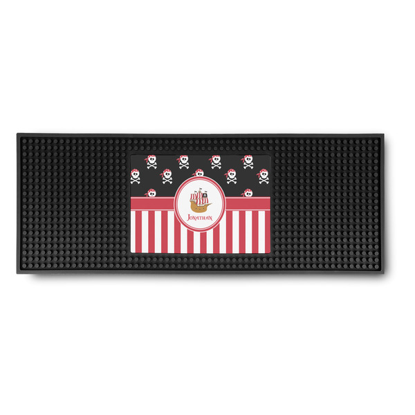 Custom Pirate & Stripes Rubber Bar Mat (Personalized)