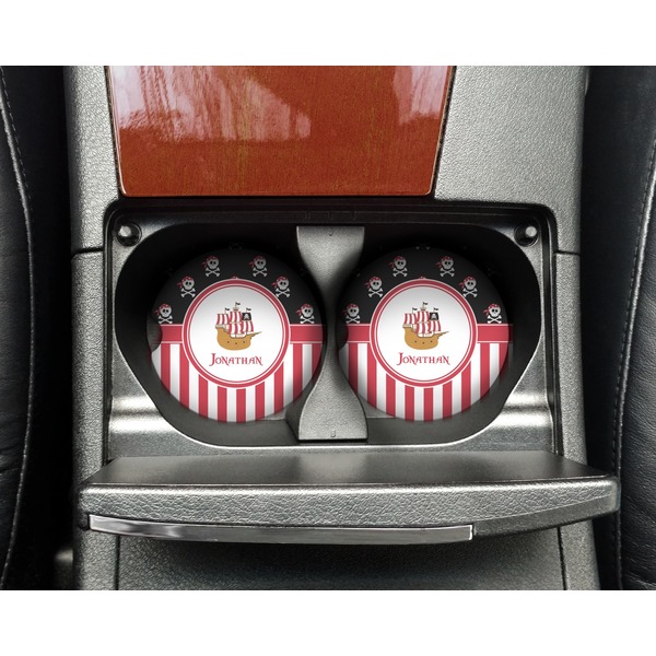 Pirate & Stripes Sandstone Car Coaster - In Cup Holder