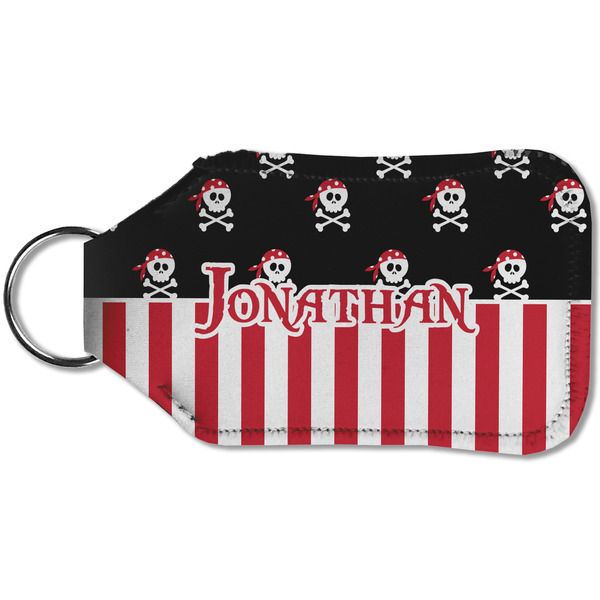 Pirate & Stripes Sanitizer Holder Keychain - Small (Back)