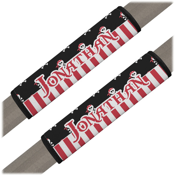 Custom Pirate & Stripes Seat Belt Covers (Set of 2) (Personalized)