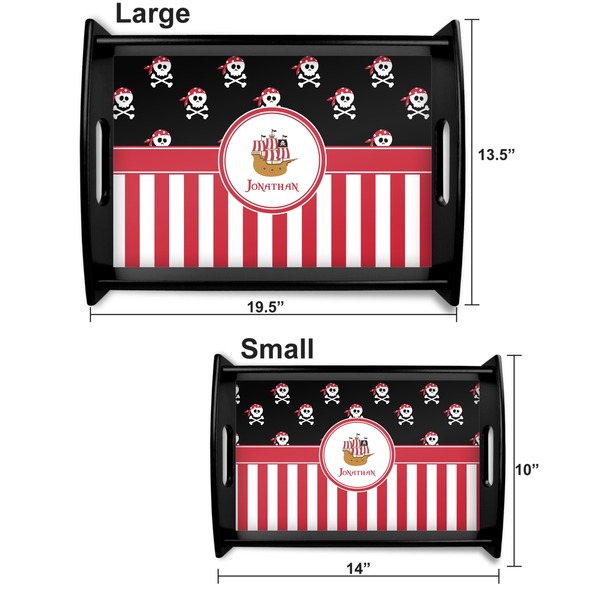 Pirate & Stripes Serving Tray Black Sizes