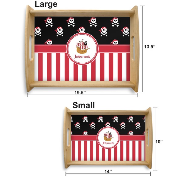 Pirate & Stripes Serving Tray Wood Sizes