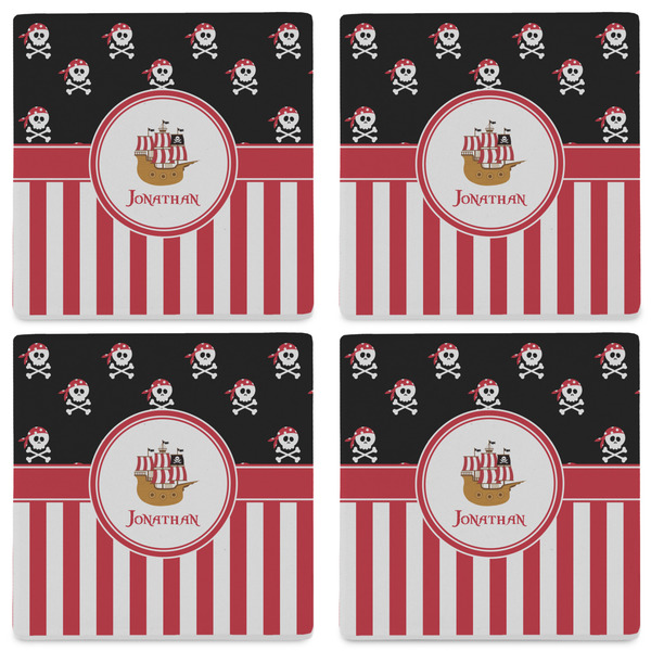Pirate & Stripes Set of 4 Sandstone Coasters - See All 4 View