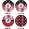 Pirate & Stripes Set of Appetizer / Dessert Plates (Approval)