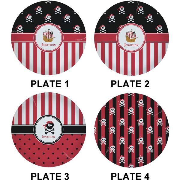 Pirate & Stripes Set of Lunch / Dinner Plates (Approval)