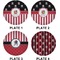 Pirate & Stripes Set of Lunch / Dinner Plates (Approval)