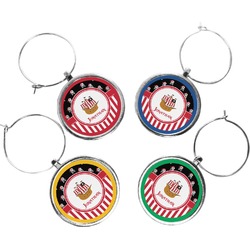 Pirate & Stripes Wine Charms (Set of 4) (Personalized)