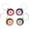 Pirate & Stripes Wine Charms (Set of 4) (Personalized)