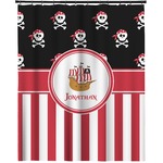 Pirate & Stripes Extra Long Shower Curtain - 70"x84" (Personalized)