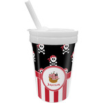 Pirate & Stripes Sippy Cup with Straw (Personalized)