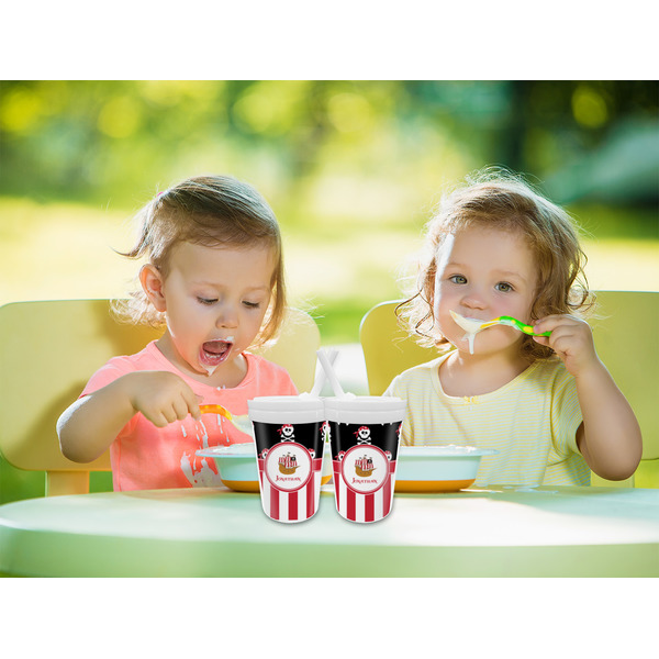 Pirate & Stripes Sippy Cups w/Straw - LIFESTYLE