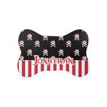 Pirate & Stripes Bone Shaped Dog Food Mat (Small) (Personalized)