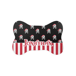 Pirate & Stripes Bone Shaped Dog Food Mat (Small) (Personalized)