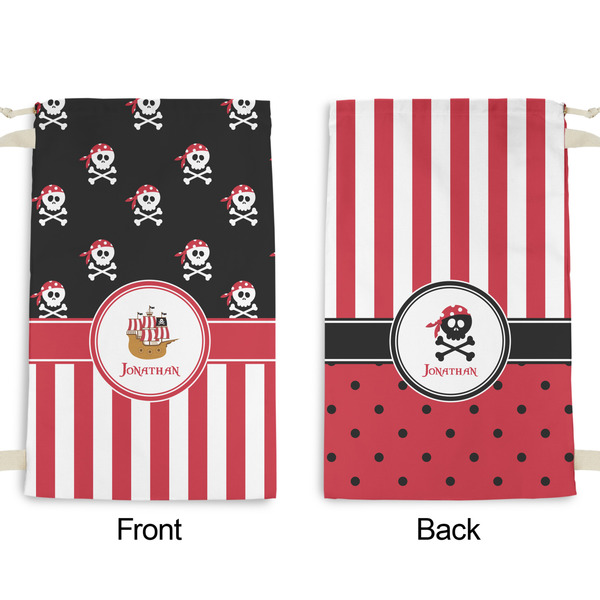 Pirate & Stripes Small Laundry Bag - Front & Back View