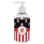 Pirate & Stripes Plastic Soap / Lotion Dispenser (8 oz - Small - White) (Personalized)