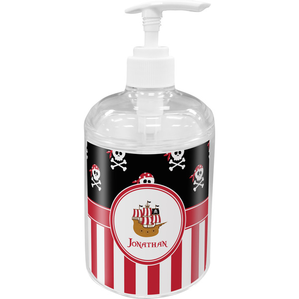 Custom Pirate & Stripes Acrylic Soap & Lotion Bottle (Personalized)