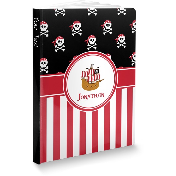 Custom Pirate & Stripes Softbound Notebook - 7.25" x 10" (Personalized)