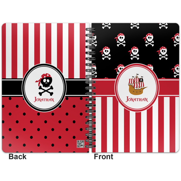 Pirate & Stripes Spiral Journal 7 x 10 - Apvl