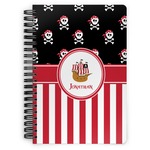 Pirate & Stripes Spiral Notebook - 7x10 w/ Name or Text