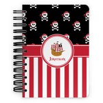 Pirate & Stripes Spiral Notebook - 5x7 w/ Name or Text
