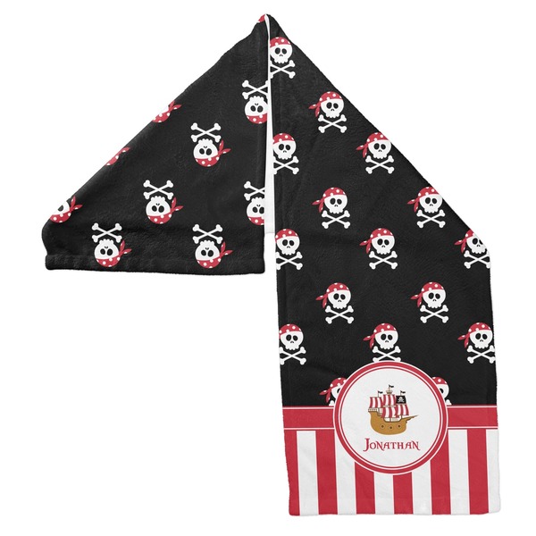 Pirate & Stripes Sports Towel Folded - Both Sides Showing