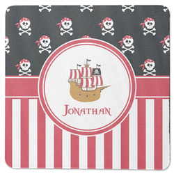 Pirate & Stripes Square Rubber Backed Coaster (Personalized)
