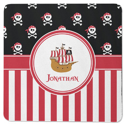Pirate & Stripes Square Rubber Backed Coaster (Personalized)