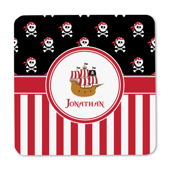 Pirate & Stripes Square Fridge Magnet - FRONT