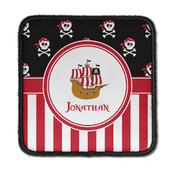 Pirate & Stripes Iron On Square Patch w/ Name or Text