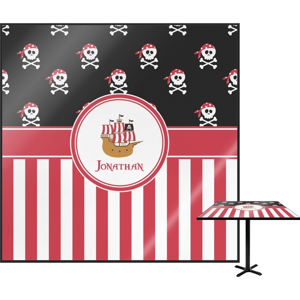 Custom Pirate & Stripes Square Table Top - 30" (Personalized)