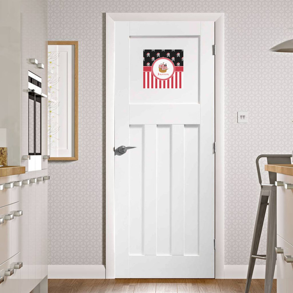 Pirate & Stripes Square Wall Decal on Door