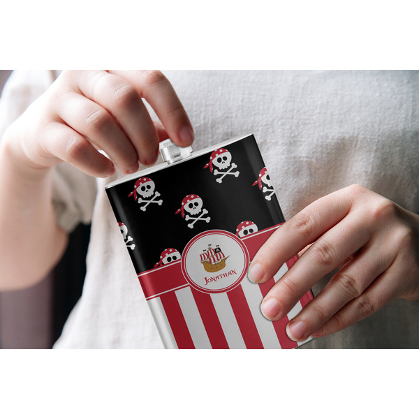Pirate & Stripes Stainless Steel Flask - LIFESTYLE 1