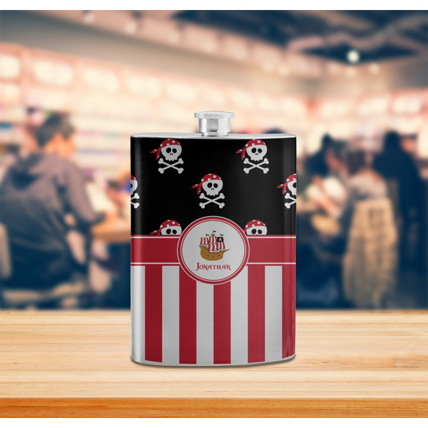 Pirate & Stripes Stainless Steel Flask - LIFESTYLE 2