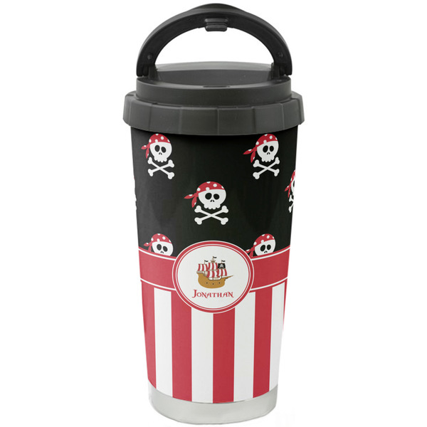 Custom Pirate & Stripes Stainless Steel Coffee Tumbler (Personalized)