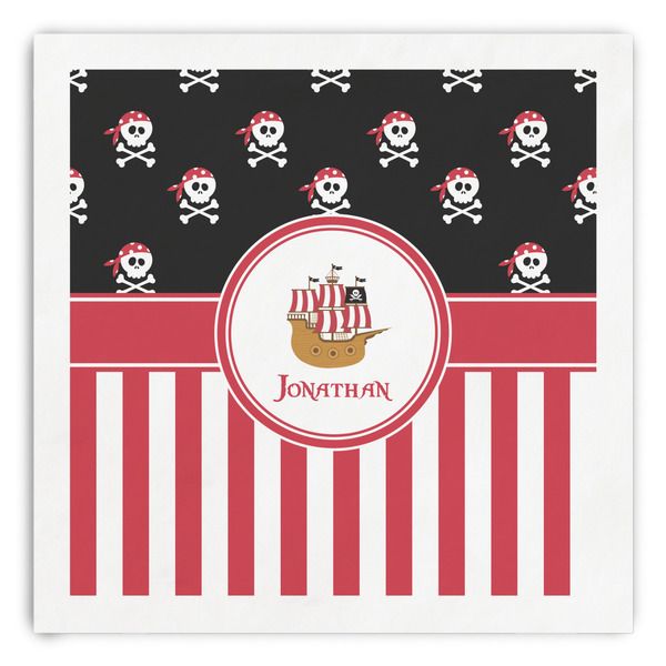 Custom Pirate & Stripes Paper Dinner Napkins (Personalized)