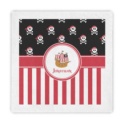 Pirate & Stripes Standard Decorative Napkins (Personalized)