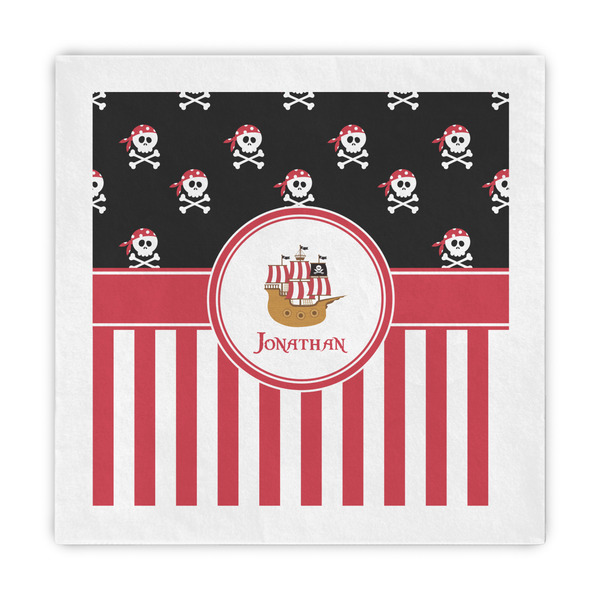 Custom Pirate & Stripes Standard Decorative Napkins (Personalized)