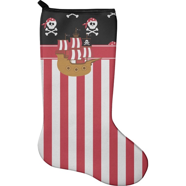 Custom Pirate & Stripes Holiday Stocking - Single-Sided - Neoprene