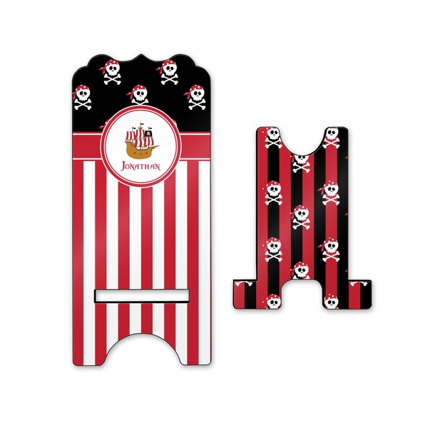 Pirate & Stripes Stylized Phone Stand - Front & Back - Small