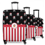 Pirate & Stripes 3 Piece Luggage Set - 20" Carry On, 24" Medium Checked, 28" Large Checked (Personalized)