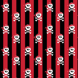 Pirate & Stripes Fabric by the Yard - Spun Polyester Poplin