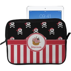 Pirate & Stripes Tablet Case / Sleeve - Large (Personalized)