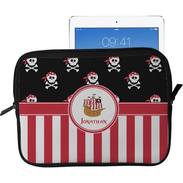 Custom Pirate & Stripes Tablet Case / Sleeve - Large (Personalized)