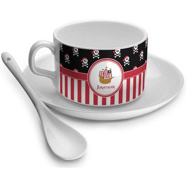 Custom Pirate & Stripes Tea Cup (Personalized)