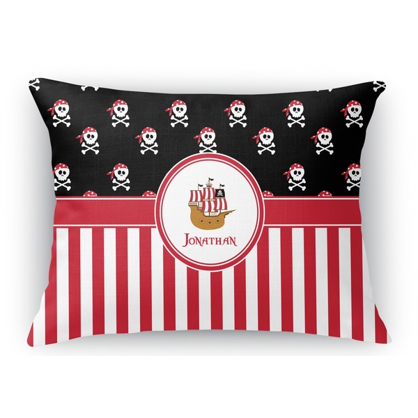 Custom Pirate & Stripes Rectangular Throw Pillow Case (Personalized)